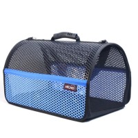 Migno Voyager Fileli Kedi Köpek Taşıma Çantası  Mavi-Siyah (46x30x27 cm)
