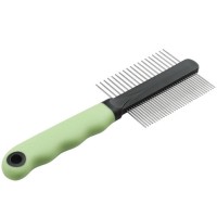 Ferplast Krom Dişli, Çift Taraflı Dar ve Normal Aralıklı Kıtık Açıcı Kedi Tarağı (20,3x6,4cm)