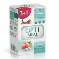 OptiMeal کنسرو غذای بچه گربه با تکه های گوشت مرغ در سس 85g (خرید 4، پرداخت 3)