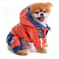 Pawstar Bicolor Turuncu-Lacivert Orta Irk Köpek Yağmurluğu 9-11KG [2XL] - Su geçirmez