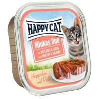 Happy Cat Minkas Duo Tavuklu ve Somonlu Yetişkin Kedi Konservesi 100gr