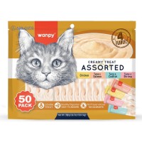 Wanpy Karışık Sıvı Kedi Ödülü, Kedi Kreması 14 gr (50'li)