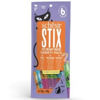 Schesir Cat Stix Tavuk, Somon ve Ördekli Karışık Krema Sıvı Kedi Ödülü 6x15gr