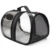 Luckypaw Flybag Kedi Köpek Şeffaf Taşıma Çantası 44x28x28cm (Siyah)