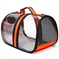Luckypaw Flybag Kedi Köpek Şeffaf Taşıma Çantası 44x28x28cm (Turuncu)