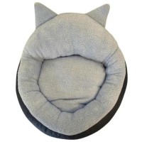 Mor Lama Kedi Kulaklı Simit Kedi - Köpek Yatağı (Mavi)