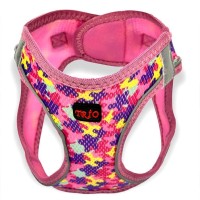 Luckypaw Air Mesh Harness Desenli Kedi-Köpek Göğüs Tasması Rose (1,5-3kg) [3XSmall]