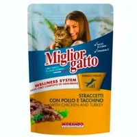 Miglior Gatto غذای مرطوب گربه بالغ با مرغ و بوقلمون 85gr