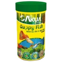 Art Akua Guppy Fish Sarımsaklı ve Spirulinalı Balık Yemi 250ml/100gr