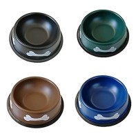 Bemoty Kemik Desenli Çelik Mama ve Su Kabı 15 Cm (Karışık Renk)