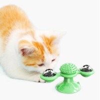 Vantuzlu Fırıldak Toplu Dönen Şeffaf Depo Tasarım İnteraktif Kedi Oyuncağı