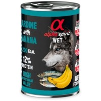 Alpha Spirit Hamsili (93) ve Muzlu Tahılsız Yetişkin Köpek Konservesi 400 gr