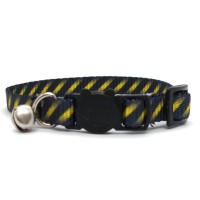 LuckyPaw Çıngıraklı Kedi Boyun Tasması 1x30cm (Sarı-Lacivert)