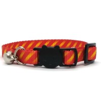 LuckyPaw Çıngıraklı Kedi Boyun Tasması 1x30cm (Sarı-Kırmızı)