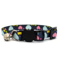 LuckyPaw Çıngıraklı Kedi Boyun Tasması 1x30cm (Kalp Desenli)