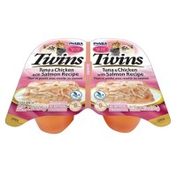 Inaba Twins کنسرو غذای گربه با ماهی تن، سالمون و مرغ در ژله 35 Gr (بسته 2)