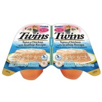Inaba Twins کنسرو غذای گربه با ماهی تن، گوش ماهی و مرغ در ژله 35 Gr (بسته 2)