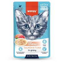 Wanpy Pouch Somonlu&Ton Balıklı Kedi Konservesi 70 gr