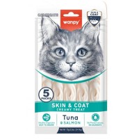 Wanpy Skin&Coat Ton Balıklı ve Somonlu Krema Kedi Ödülü 5x14gr