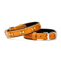 Doggie Yumuşak Dokulu Kemik Süslü Köpek Boyun Tasması Kamel SBT-2062 S