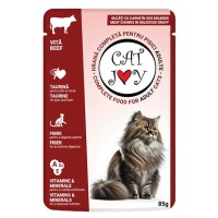 Cat Joy غذای کنسروی گربه بالغ با گوشت گاو 85gr