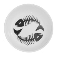Raccoon Kedi ve Küçük Irk Köpekler İçin Seramik Mama Kabı Fishbone 250 ml