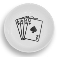 Raccoon Kedi ve Küçük Irk Köpekler İçin Seramik Mama Kabı Poker 250 ml