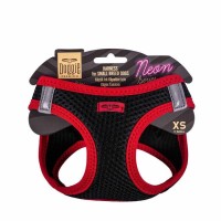 Doggie Havalı Dokuma Neon Serisi Küçük Irk Göğüs Tasması Kırmızı Xs-30-34Cm