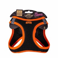 Doggie Havalı Dokuma Neon Serisi Küçük Irk Göğüs Tasması Turuncu S-32-38Cm