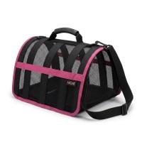 Migno Astra Fileli Model Kedi Köpek Taşıma Çantası Pembe (40x30x23 cm)