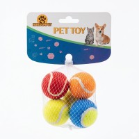 Teng 4Lü Sert Mini Tenis Topu Kedi Köpek Oyun Topu Oyuncağı 4 cm