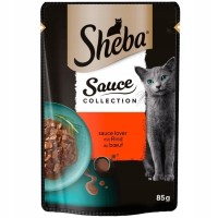Sheba کنسرو غذای گربه بزرگسالان با تکه های گوشت گاو و سس 85 gr