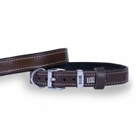 Doggie Konforlu Gerçek Deriden El Yapımı Köpek Boyun Tasması 2x30-35cm - Kahverengi