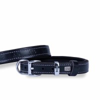Doggie Konforlu Gerçek Deriden El Yapımı Pati Desenli Köpek Boyun Tasması 2x35-40cm - Siyah