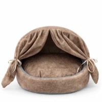 Pet Pretty Comfort Bej Perdeli Kedi ve Köpek Yuvası