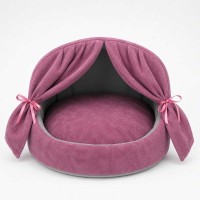 Pet Pretty Comfort Gül Kurusu Perdeli Kedi ve Köpek Yuvası