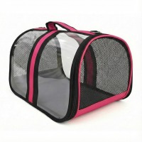 Bacco Milano Şeffaf Kedi Köpek Taşıma Çantası 44x28x28cm (Pembe)