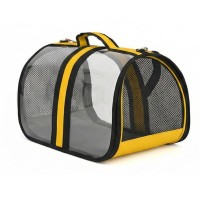 Bacco Milano Şeffaf Kedi Köpek Taşıma Çantası 44x28x28cm (Sarı)