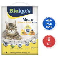Biokat's Bianco Extra Aktif Karbonlu Bahar Kokulu 6 LT İnce Taneli Topaklanan Bentonit Kedi Kumu
