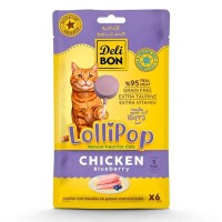 Delibon Dondurularak Kurutulmuş Tavuklu Lolipop Kedi Ödülü (6'lı Paket)
