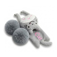 Catlife Tüylü Peluş Tavşan Kedi Oyuncağı (Gri)