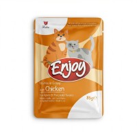 Enjoy Sos İçinde Et Parçacıklı Tavuklu  Yetişkin Kedi Konservesi 85 gr