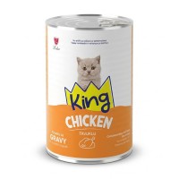 King Sos İçerisinde Et Parçacıklı Tavuk Etli Yavru Kedi Konservesi 400 gr