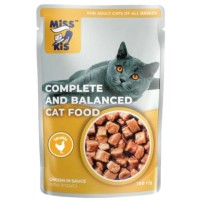 Miss Kis Premium Pouch غذای کنسروی گربه بالغ با مرغ 100 gr