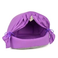 Petpretty Perdeli Kumaş Yuva Mor Yatak