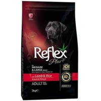 Reflex Plus Adult Lamb غذای سگ بالغ بره برنج نژاد متوسط و بزرگ 3 Kg