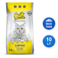 Quik Bebek Pudrası Kokulu 10 LT İnce Taneli Topaklanan Bentonit Kedi Kumu