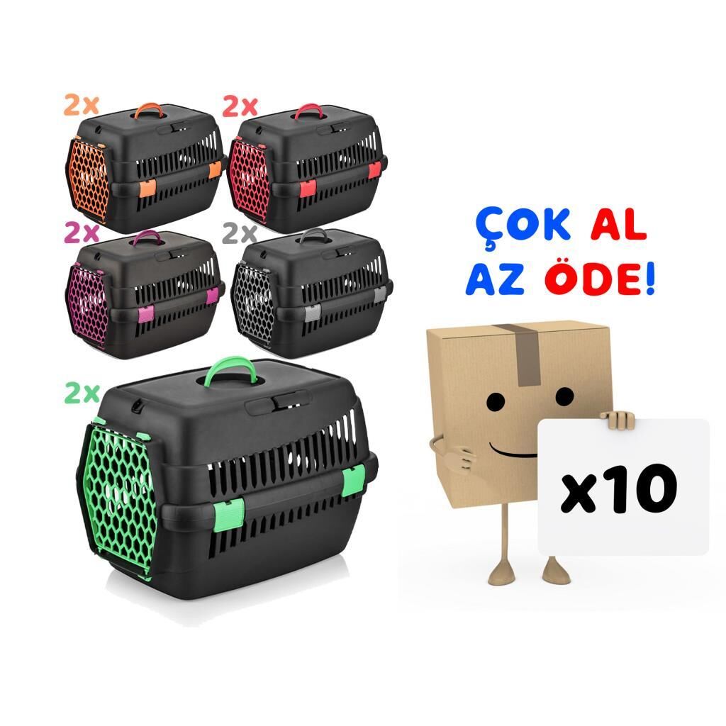 Şenyayla Kedi Köpek Plastik Taşıma Küçük Boy Siyah 10'lu Paket