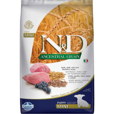 N&D Ancestral Grain - Düşük Tahıllı Kuzulu ve Yaban Mersinli Küçük Irk Yavru Köpek Maması 2,5KG