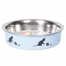 Karlie Bella Çelik Kedi Mama Su Kabı Mavi 11 Cm